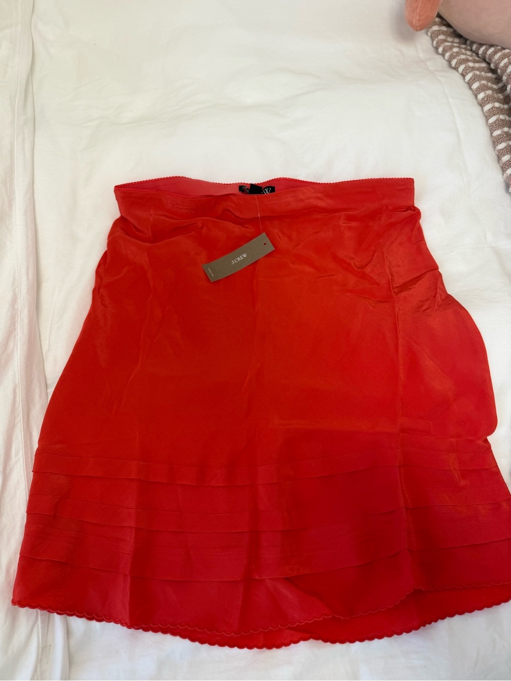 J. Crew Vibrant Red Tiered A-Line Skirt